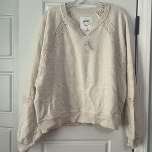 NWT Aerie Crochet Sweatshirt